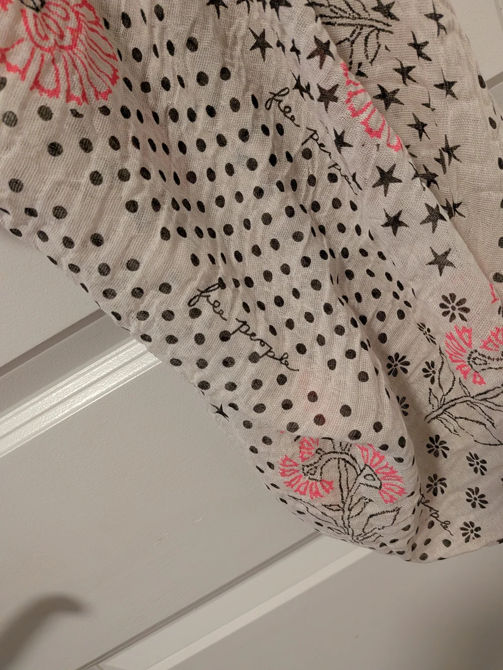 Free People Cream Hobo with Pink Floral Pattern